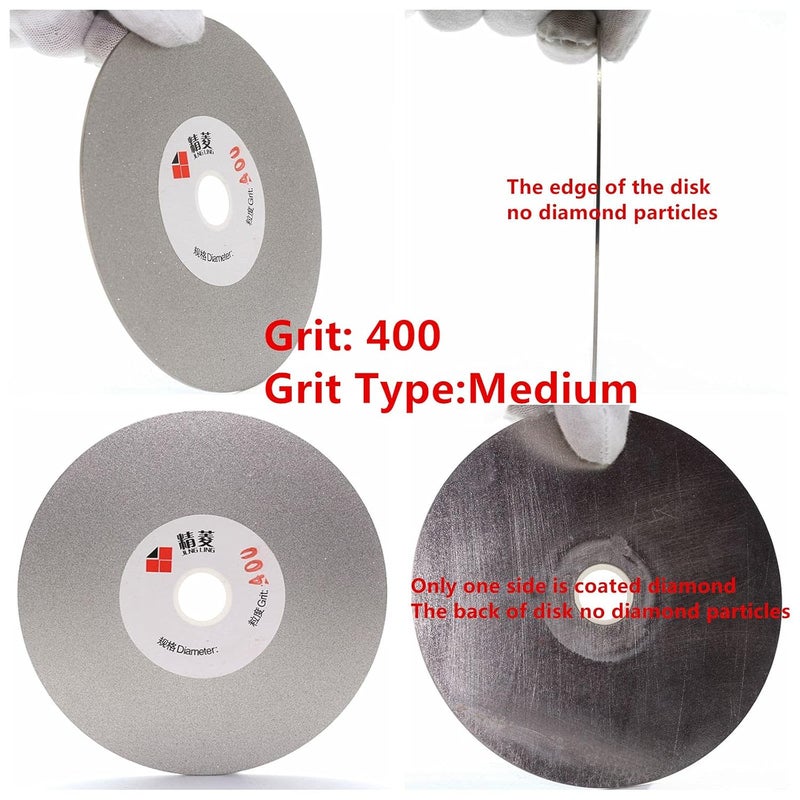 Jingling 4" inch 100mm Diamond Flat Lap Disc Coated Grinding Disk Grit 400 Medium - Image 2